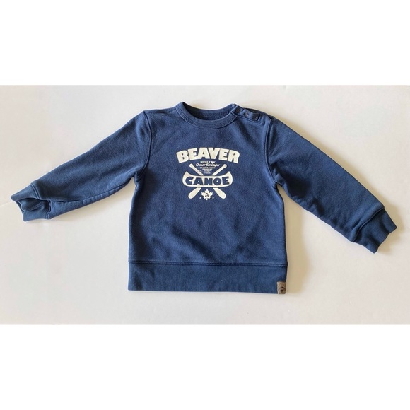 BEAVER CANOE 3T Dark Blue Toddler Graphic Long Sleeve Sweatshirt Snap Neckline - Picture 2 of 10